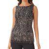 Adrianna Papell Women's Beaded Sleeveless Boat-Neck Top