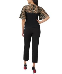 Adrianna Papell Embroidered Illusion Top 2 Adrianna Papell Embroidered Illusion Top -CeCe cloth-shop 23034231 fpx