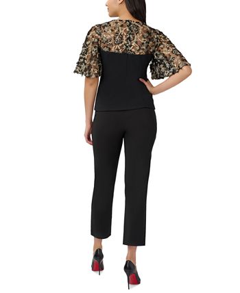 Embroidered Illusion Top Adrianna Papell Embroidered Illusion Top -CeCe cloth-shop