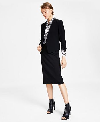 Women's Textured Crepe Scrunch-Sleeve Blazer, Created For Macy's Bar III Women's Textured Crepe Scrunch-Sleeve Blazer, Created For Macy's -CeCe cloth-shop