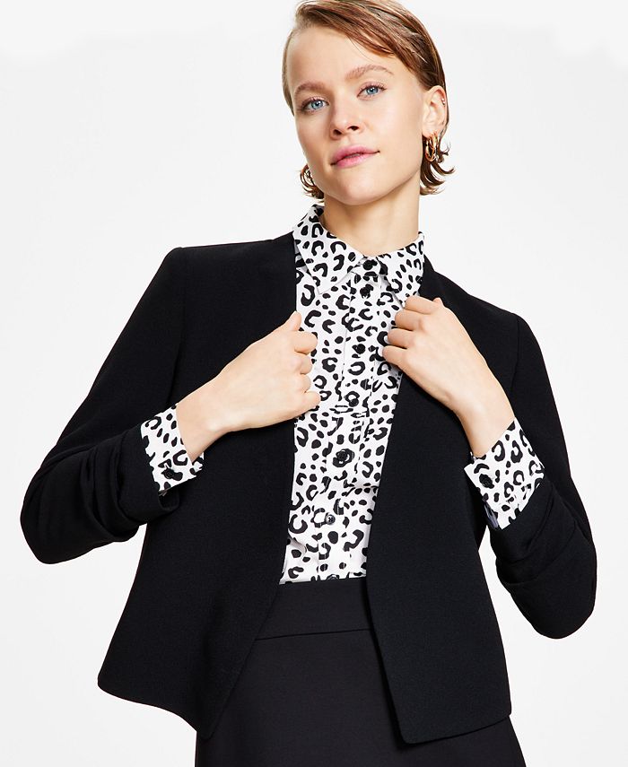 Women's Textured Crepe Scrunch-Sleeve Blazer, Created For Macy's Bar III Women's Textured Crepe Scrunch-Sleeve Blazer, Created For Macy's -CeCe cloth-shop