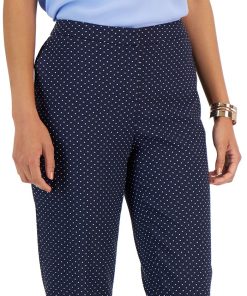 Kasper Women's Stretch-Jacquard Polka-Dot Straight-Leg Cropped Pants -CeCe cloth-shop 23035429 fpx