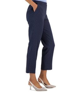 Kasper Women's Stretch-Jacquard Polka-Dot Straight-Leg Cropped Pants -CeCe cloth-shop 23035430 fpx