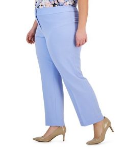 Kasper Plus Size Stretch Crepe Mid-Rise Ankle Pants 2 Kasper Plus Size Stretch Crepe Mid-Rise Ankle Pants -CeCe cloth-shop 23046002 fpx