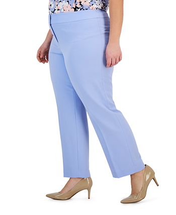 Plus Size Stretch Crepe Mid-Rise Ankle Pants Kasper Plus Size Stretch Crepe Mid-Rise Ankle Pants -CeCe cloth-shop