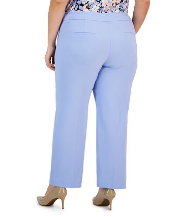 Plus Size Stretch Crepe Mid-Rise Ankle Pants Kasper Plus Size Stretch Crepe Mid-Rise Ankle Pants -CeCe cloth-shop