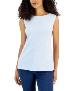 Karen Scott Cotton Boat-Neck Tank Top, Created For Macy's -CeCe cloth-shop 23047814 fpx