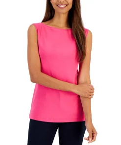 Karen Scott Cotton Boat-Neck Tank Top, Created For Macy's -CeCe cloth-shop 23047818 fpx