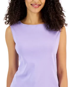 Karen Scott Cotton Boat-Neck Tank Top, Created For Macy's -CeCe cloth-shop 23047838 fpx