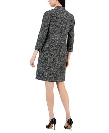 Women's Audrey Hepburn Jacquard Topper Jacket Anne Klein Women's Audrey Hepburn Jacquard Topper Jacket -CeCe cloth-shop