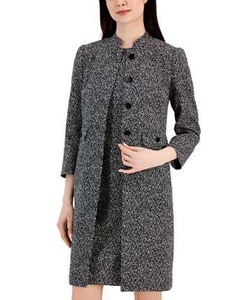 Women's Audrey Hepburn Jacquard Topper Jacket Anne Klein Women's Audrey Hepburn Jacquard Topper Jacket -CeCe cloth-shop