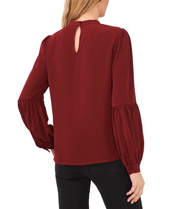 Women's Solid Long Sleeve Tie-Neck Puff-Sleeve Blouse CeCe Women's Solid Long Sleeve Tie-Neck Puff-Sleeve Blouse -CeCe cloth-shop