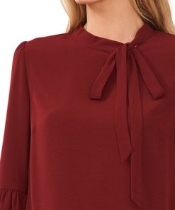 CeCe Women's Solid Long Sleeve Tie-Neck Puff-Sleeve Blouse 2 CeCe Women's Solid Long Sleeve Tie-Neck Puff-Sleeve Blouse -CeCe cloth-shop 23099704 fpx