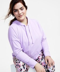 ID Ideology Plus Size Techy Drawstring-Hood Hoodie -CeCe cloth-shop 23100399 fpx