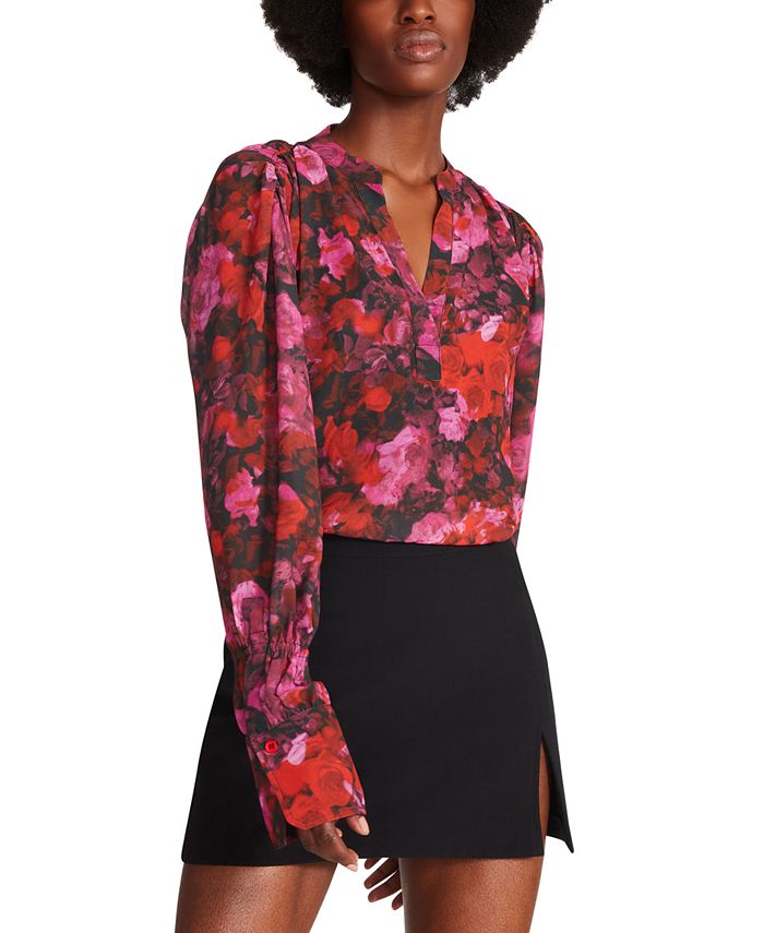 Women's Hudson Chiffon Split-Neck Top Steve Madden Women's Hudson Chiffon Split-Neck Top -CeCe cloth-shop