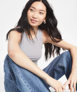 And Now This Women's Sleeveless Crewneck Ribbed Tank Top 4 And Now This Women's Sleeveless Crewneck Ribbed Tank Top -CeCe cloth-shop 23109930 fpx