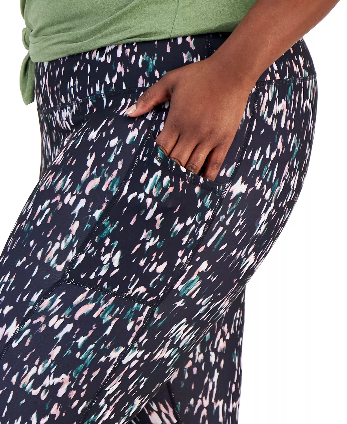 ID Ideology Plus Size Soft Sprint Printed 7/8-Leggings, Created For Macy's 5 ID Ideology Plus Size Soft Sprint Printed 7/8-Leggings, Created For Macy's - Image 5