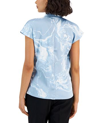 Women's Printed Satin Short-Sleeve Surplice Top, Created For Macy's Alfani Women's Printed Satin Short-Sleeve Surplice Top, Created For Macy's -CeCe cloth-shop