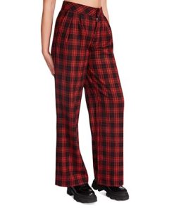 Steve Madden Women's Isabella Plaid Wide-Leg Pants -CeCe cloth-shop 23136877 fpx