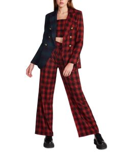 Steve Madden Ulti-Plaid Simone Button Front Blazer -CeCe cloth-shop 23137042 fpx