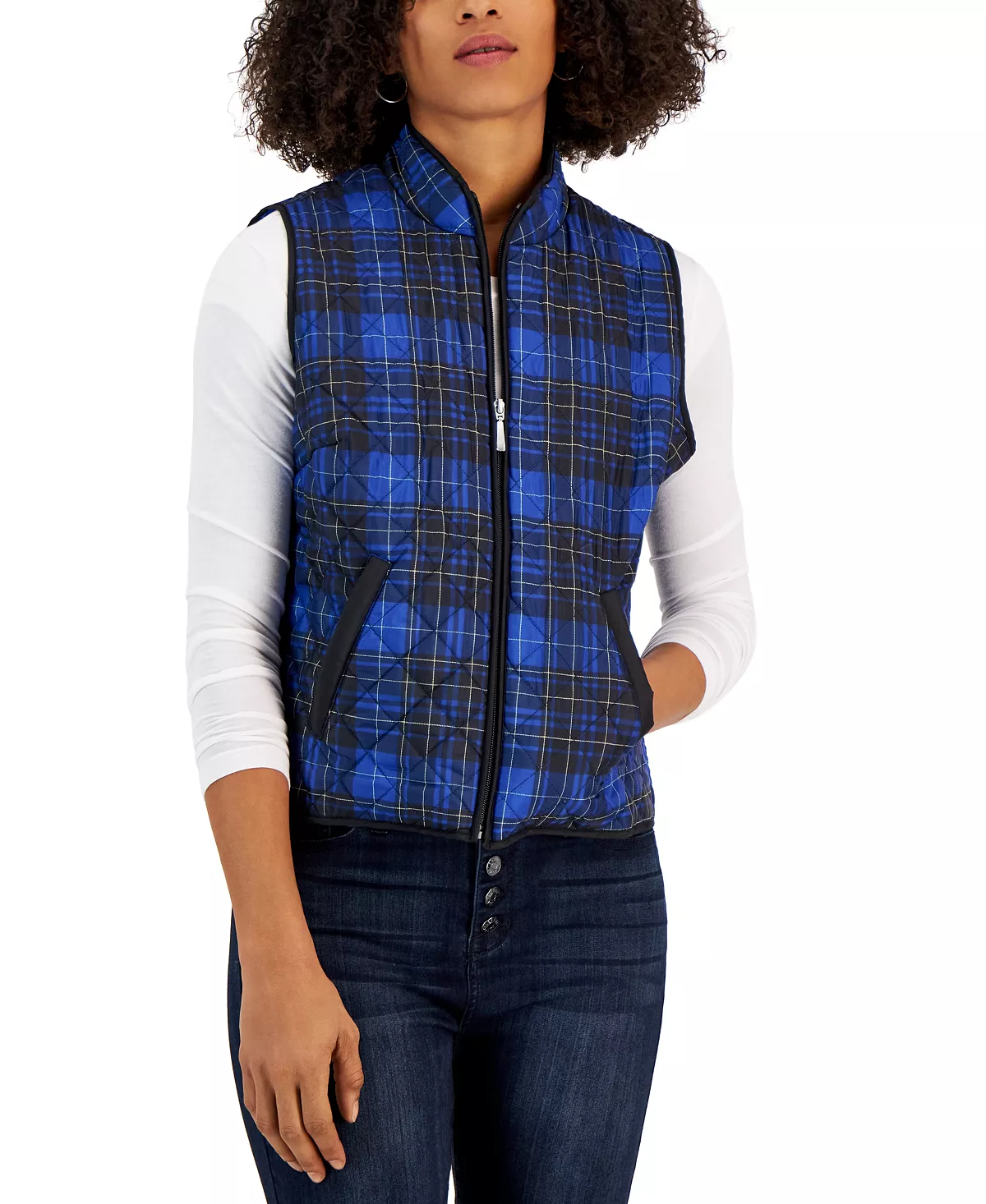 Women's Good Morning Sleeveless Puffer Vest, Created For Macy's Karen Scott Women's Good Morning Sleeveless Puffer Vest, Created For Macy's -CeCe cloth-shop