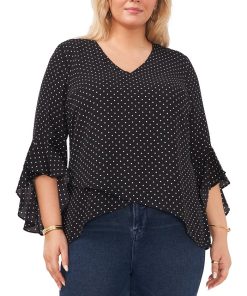 Vince Camuto Plus Size Flutter-Sleeve Crossover Top