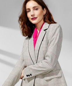 Anne Klein Women's Plaid Notched-Collar Blazer -CeCe cloth-shop 23151400 fpx
