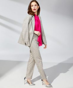 Anne Klein Women's Extended-Tab Straight-Leg Plaid Pants 3 Anne Klein Women's Extended-Tab Straight-Leg Plaid Pants -CeCe cloth-shop 23151406 fpx