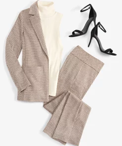 Anne Klein Women's Chevron Pull-On Bootcut Pants -CeCe cloth-shop 23158462 fpx