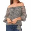 Vince Camuto Women's Printed Off-the-Shoulder Bubble-Sleeve Blouse