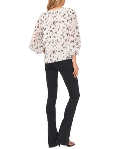 Vince Camuto Women's Printed Blouson-Sleeve Blouse 3 Vince Camuto Women's Printed Blouson-Sleeve Blouse -CeCe cloth-shop 23186081 fpx