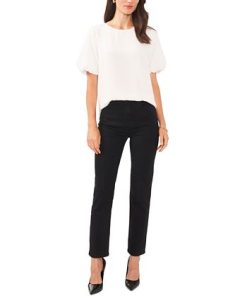 Vince Camuto Women's Textured Crewneck Puff-Sleeve Blouse 2 Vince Camuto Women's Textured Crewneck Puff-Sleeve Blouse -CeCe cloth-shop 23186148 fpx