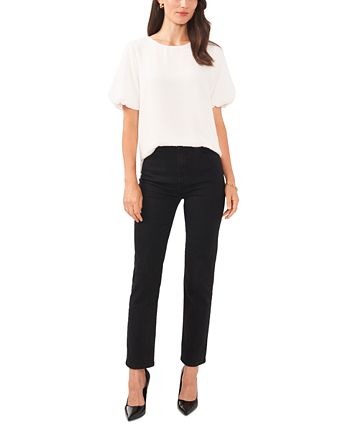 Women's Textured Crewneck Puff-Sleeve Blouse Vince Camuto Women's Textured Crewneck Puff-Sleeve Blouse -CeCe cloth-shop