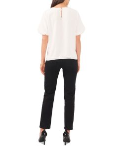 Vince Camuto Women's Textured Crewneck Puff-Sleeve Blouse 3 Vince Camuto Women's Textured Crewneck Puff-Sleeve Blouse -CeCe cloth-shop 23186149 fpx