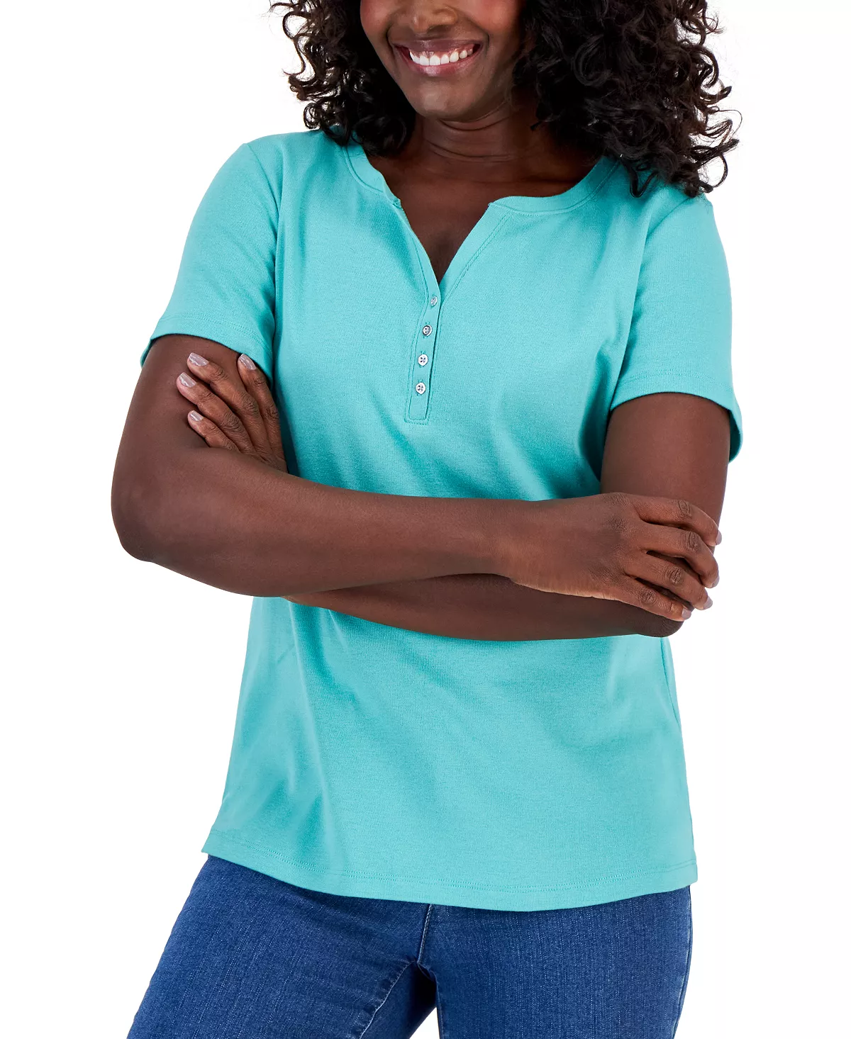 Karen Scott Hort Sleeve Henley Top, Created For Macy's - Image 18