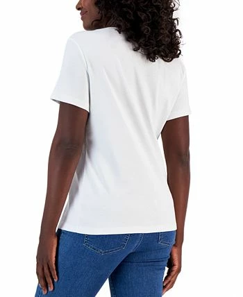 Karen Scott Hort Sleeve Henley Top, Created For Macy's - Image 2