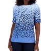 Karen Scott Women's Dot-Print Boat-Neck Elbow-Sleeve Top, Created For Macy's