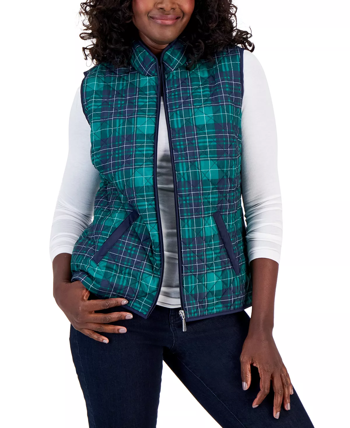 Women's Good Morning Sleeveless Puffer Vest, Created For Macy's Karen Scott Women's Good Morning Sleeveless Puffer Vest, Created For Macy's -CeCe cloth-shop