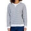 Karen Scott Women's Striped Fleece Crewneck Sweatshirt, Created For Macy's