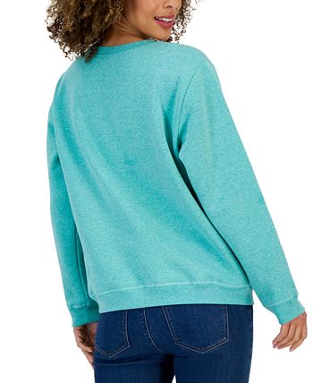 Women's Floral-Print Fleece Sweatshirt, Created For Macy's Karen Scott Women's Floral-Print Fleece Sweatshirt, Created For Macy's -CeCe cloth-shop
