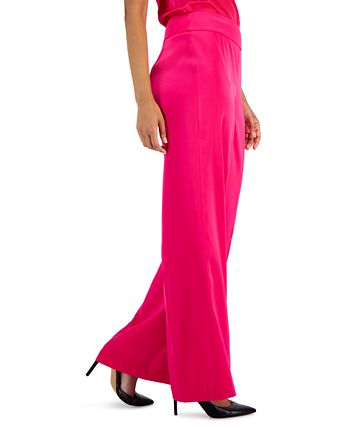 Anne Klein Montreal Satin High-Rise Side-Zip Wide-Leg Pants 2 Anne Klein Montreal Satin High-Rise Side-Zip Wide-Leg Pants - Image 2
