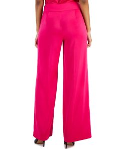 Anne Klein Montreal Satin High-Rise Side-Zip Wide-Leg Pants 8 Anne Klein Montreal Satin High-Rise Side-Zip Wide-Leg Pants -CeCe cloth-shop 23206713 fpx