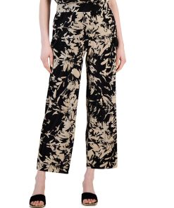 Alfani Women's Printed Pleated Bodre Pull-On Pants, Created For Macy's