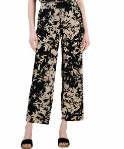 Alfani Women's Printed Pleated Bodre Pull-On Pants, Created For Macy's