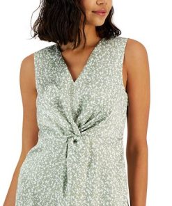 Alfani Women's Printed Twist-Front Top, Created For Macy's -CeCe cloth-shop 23216485 fpx