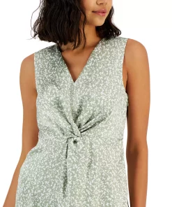 Alfani Women's Printed Twist-Front Top, Created For Macy's -CeCe cloth-shop 23216485 fpx