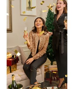 Adrianna Papell Women's Sequined Collarless Jacket -CeCe cloth-shop 23220265 fpx