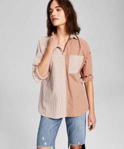And Now This Women's Cotton Poplin Button-Up Shirt