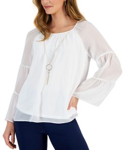 JM Collection Women's Solid Tiered Necklace Top, Created For Macy's