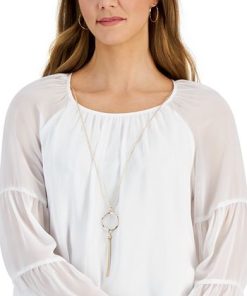 JM Collection Women's Solid Tiered Necklace Top, Created For Macy's -CeCe cloth-shop 23252482 fpx